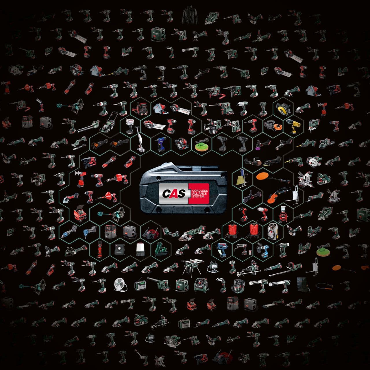 Kit de base POLY-PTX AKKU BRUSHLESS en mallette, comprenant une station de charge et 2 batteries. 9