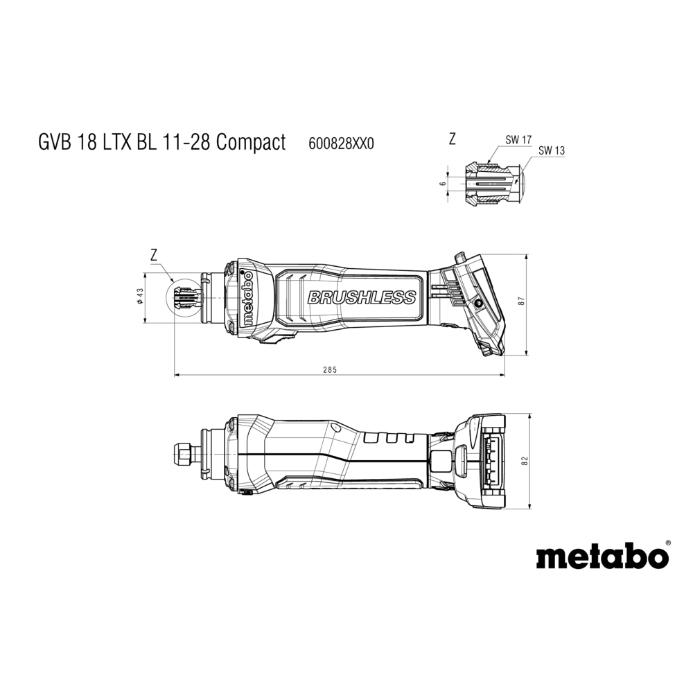 GVB 18 LTX BL 11-28 Compact (600828850) Amoladora recta de batería 4