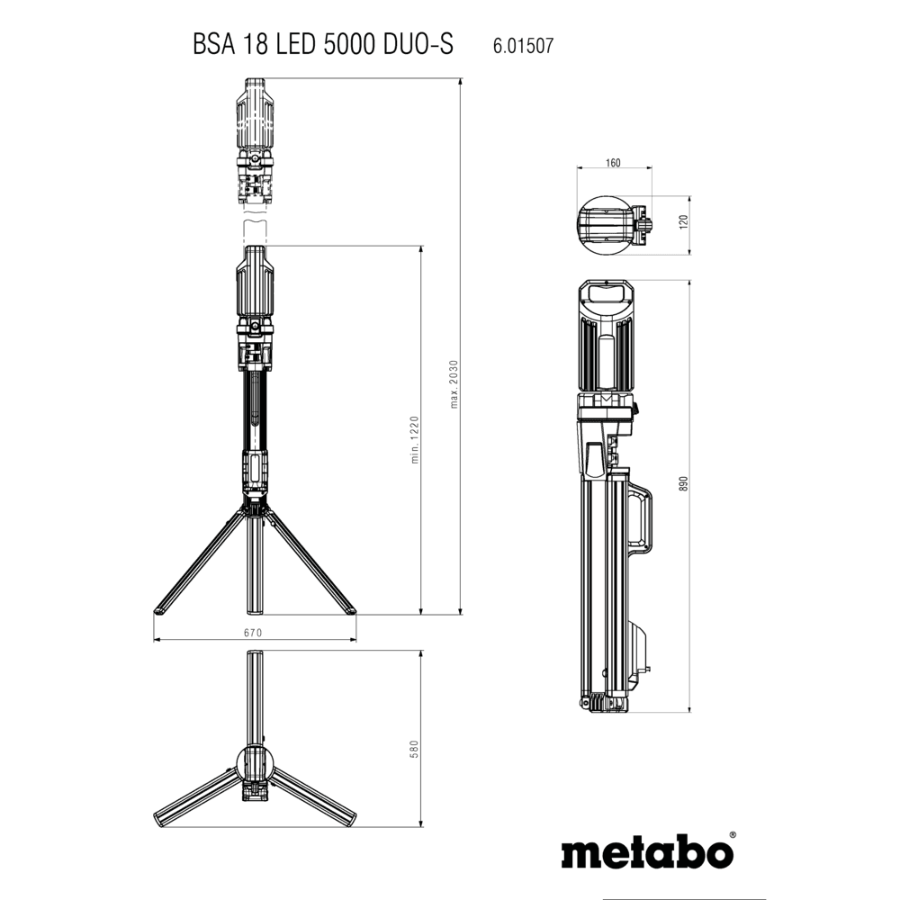 BSA 18 LED 5000 DUO-S (601507850) Akumulatorowy reflektor budowlany 11