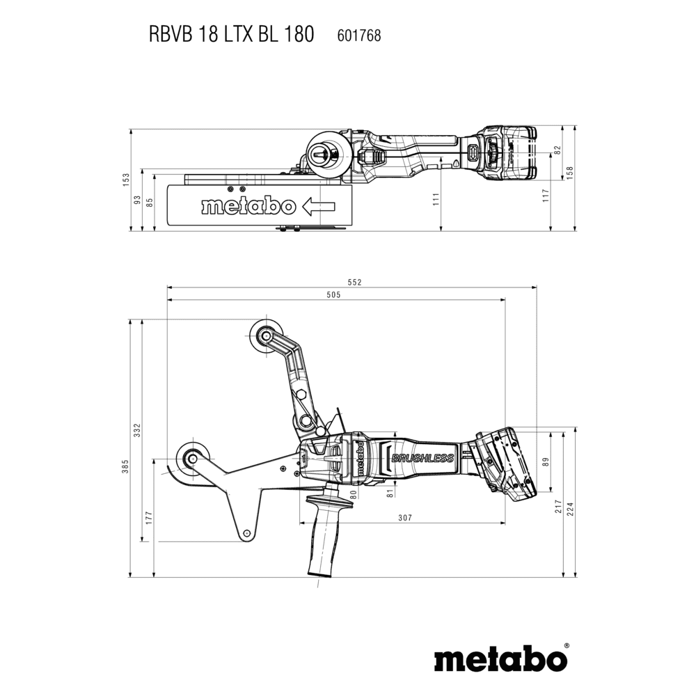 RBVB 18 LTX BL 180 (601768840) Ponceuse à tubes sans fil 3