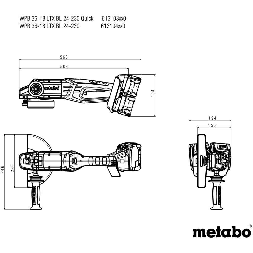 WPB 36-18 LTX BL 24-230 Quick (613103840) Meuleuse d'angle sans fil 5