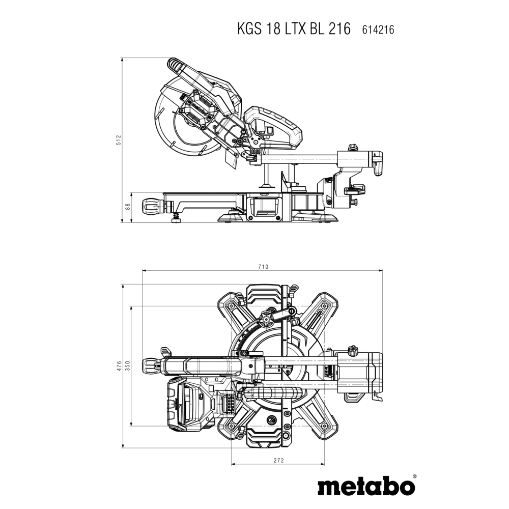 KGS 18 LTX BL 216 (614216650) Cordless mitre saw 9