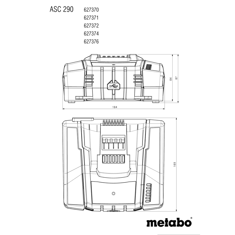 Chargeur rapide ASC 290, 12-36 V, « AIR COOLED » EU (627370000) 2