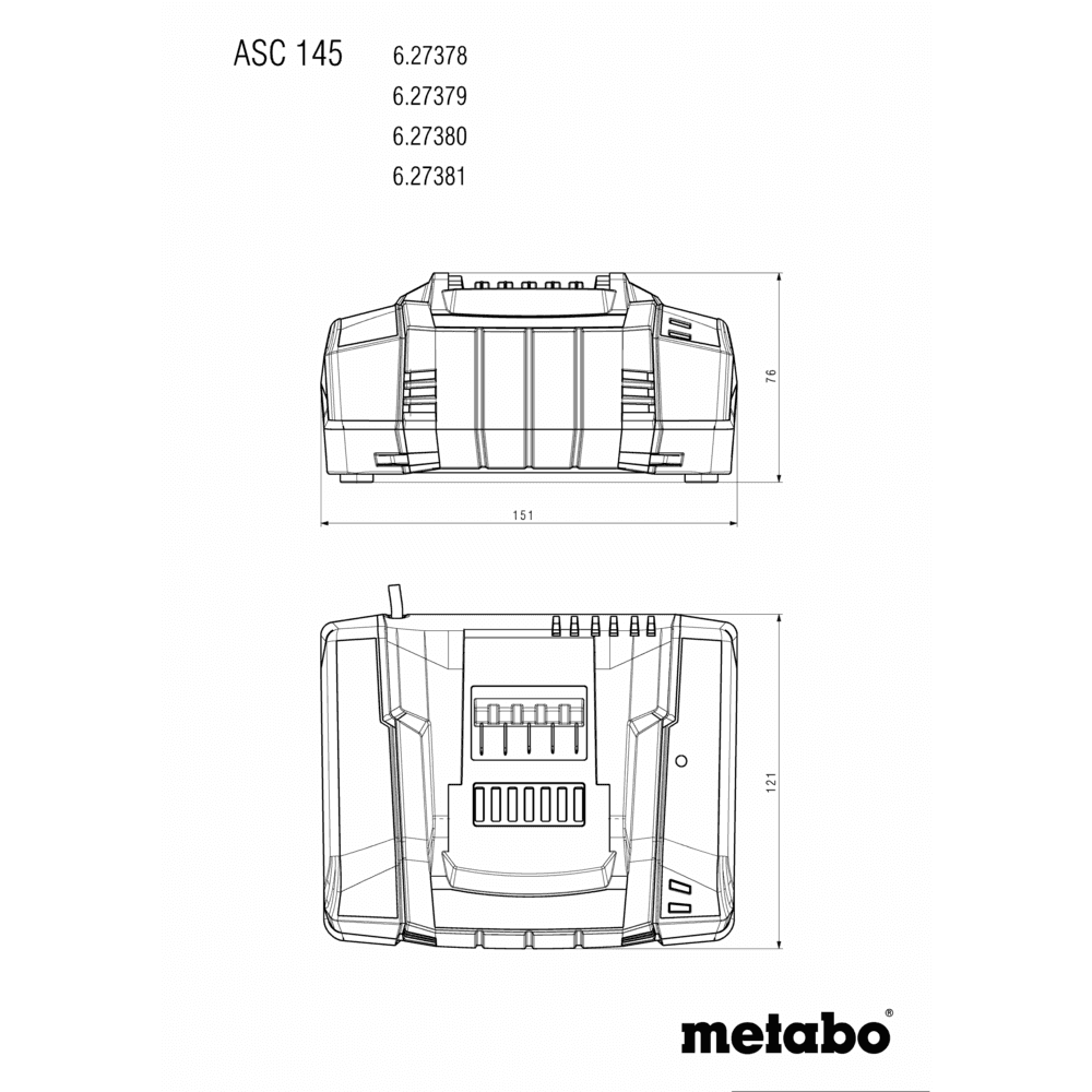 Chargeur rapide ASC 145 , 12-36 V, « AIR COOLED », EU (627378000) 2