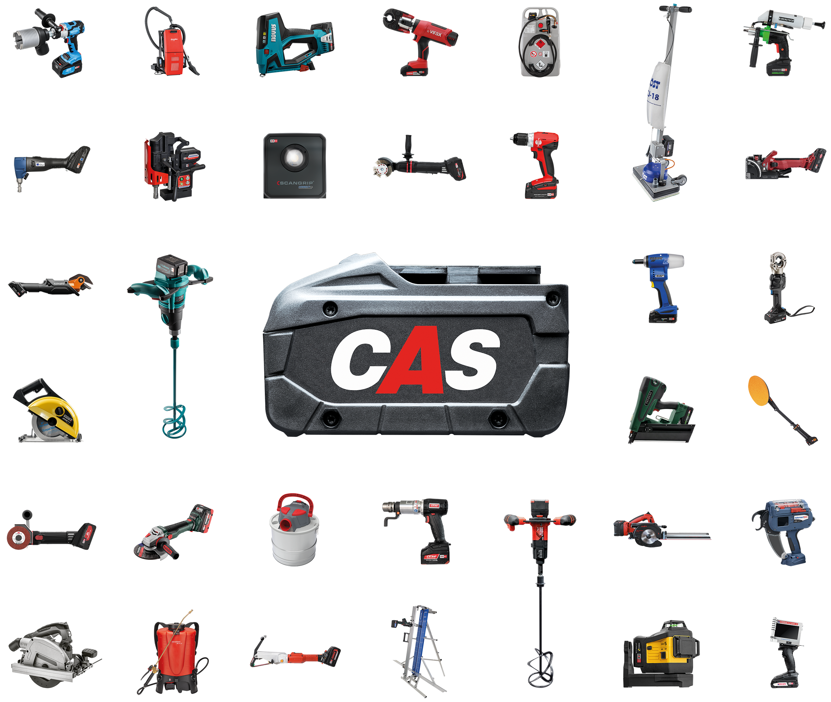 Abbildung verschiedener Werkzeuge aus der CAS-Markenwelt